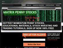 Tablet Screenshot of matrixpennystocks.com